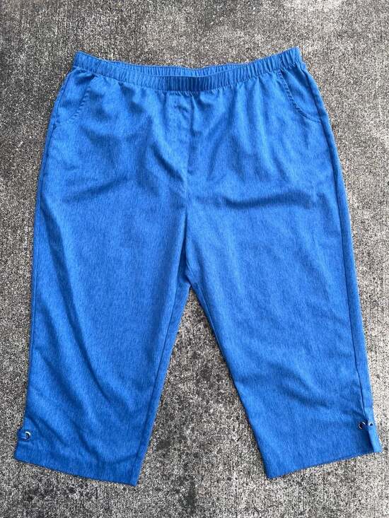 Allison Daley Pants - Allison Daley Pull-On Capri Pants Size 18 Blue Faux Denim